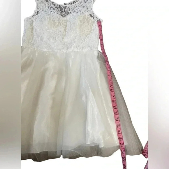 Aspeed Off White Lace Tulle Short Dress Prom Formal Quince Homecoming Juniors L - Picture 13 of 16